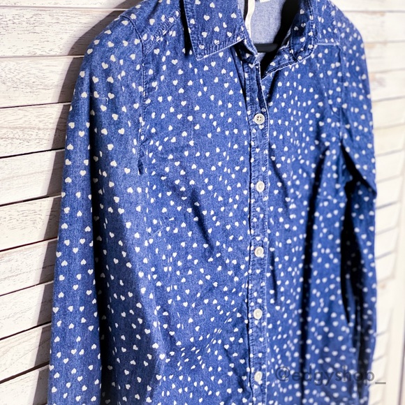 LC Lauren Conrad | Chambray Button Down Hearts - Picture 2 of 6